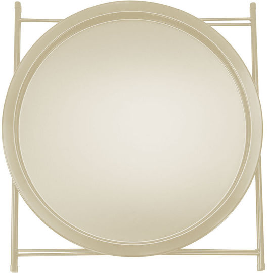 Round Side Table Metal Ivory 47x47x51 cm
