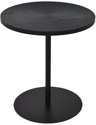 Masă Laterală Rotundă Metalică Neagră L40xÎ40xH43cm