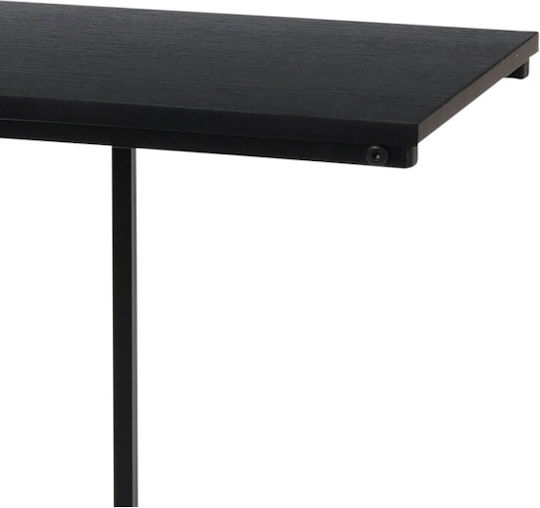 Rechteckig Beistelltisch Metall Black B40xT26xH58cm
