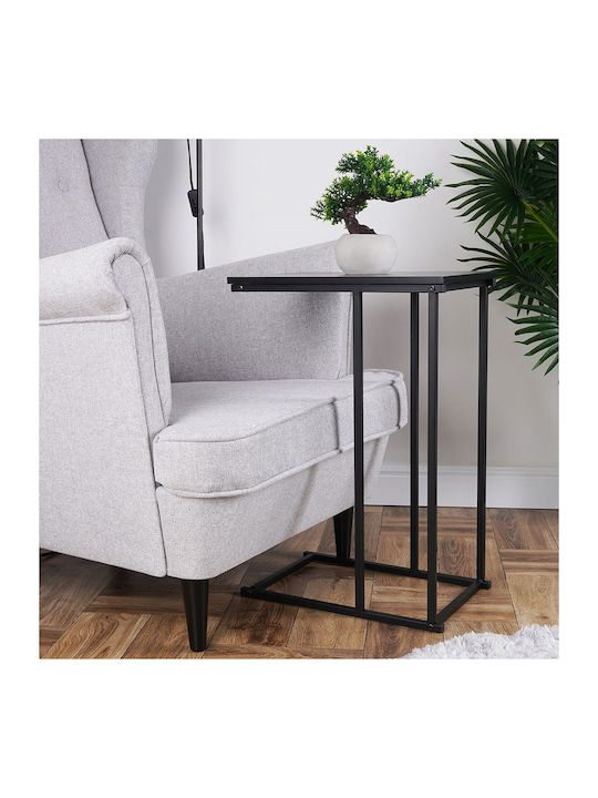 Rectangular Side Table Metal Black L40xW26xH58cm.