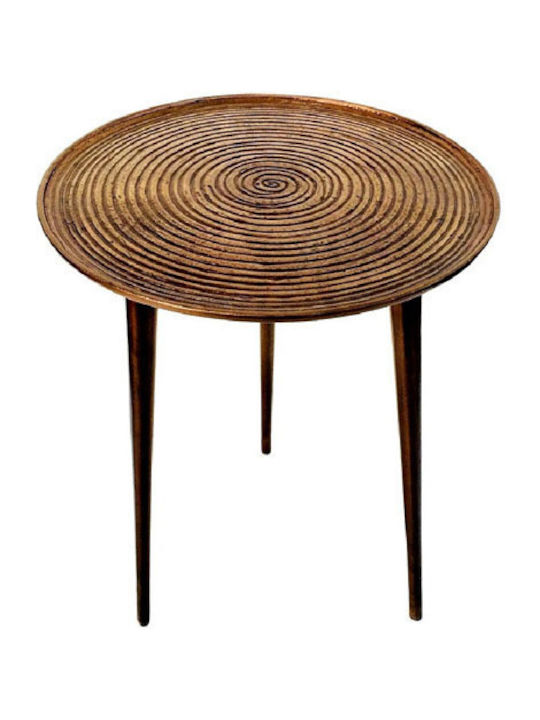 Masă Laterală Rotundă Din Aluminiu Bronz M39xL39xÎ53cm