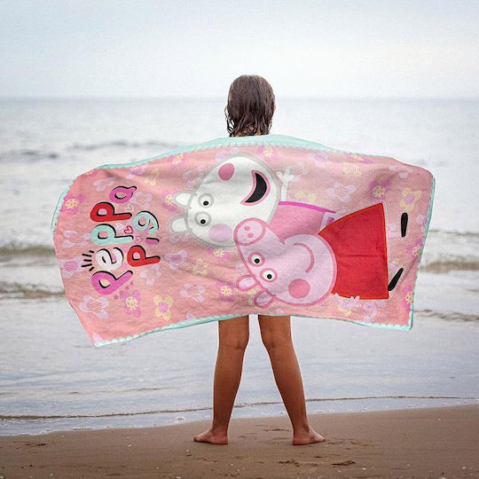 Peppa Pig Παιδική Πετσέτα Θαλάσσης Ροζ Peppa Pig 140x70εκ.