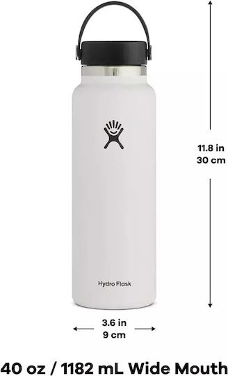 Hydro Flask Wide Flex Cap Thermos Bottle Stainless Steel BPA Free 1.2lt Surf