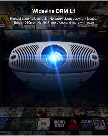 BlitzWolf BW-V11 Projector LCD Full HD Λάμπας LED με Wi-Fi και Ενσωματωμένα Ηχεία