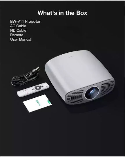 BlitzWolf BW-V11 Projector LCD Full HD Λάμπας LED με Wi-Fi και Ενσωματωμένα Ηχεία