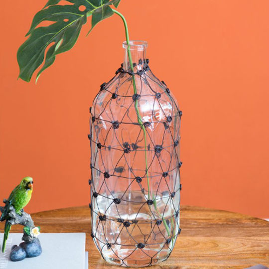 Artekko Decorative Glass Vase Clear Transparent Size 18xH46cm