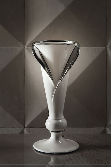 Casa Vogue Vase Keramik Weiß Φ22xΥ51cm Casa Vogue Vase Keramik Weiß Φ22xΥ51cm
