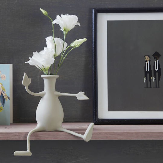 Peleg Design Διακοσμητικό Βάζο Kunststoff Florino Gray 1Stück