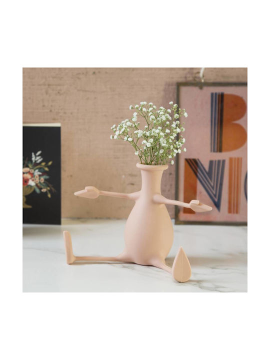 Peleg Design Διακοσμητικό Βάζο Πλαστικό Florino Ροζ