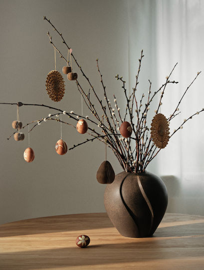 Broste Copenhagen Vază Ceramică Maro Φ15xΥ15cm