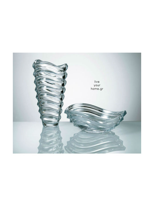 Bohemia Decorative Vase 340 Wave Transparent 18.6x14.8x30cm