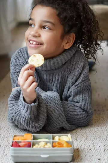 Melii Snackle Box Mini Πλαστικό Παιδικό Δοχείο Φαγητού Γκρι