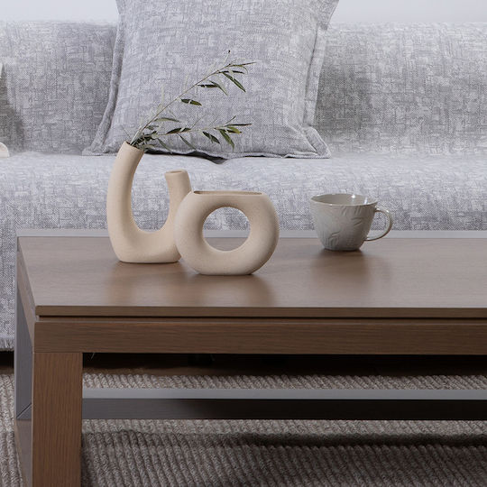 Nef-Nef Homeware Vază Decorativă Ceramică Ecru 15x6.5x20.5cm 1buc