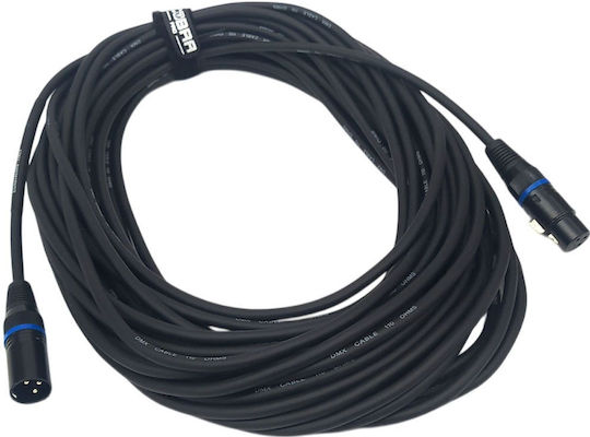 Cobra Cable XLR male - XLR female Μαύρο 15m (DMX0-15G)