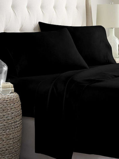 Sunshine Menta 152 Σετ Σεντόνια Υπέρδιπλα 220x250εκ. 208 Black (4τμχ)