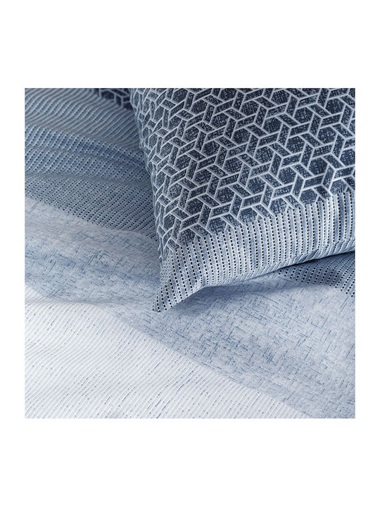 Rythmos Bettwäsche-Set King Size 260x280cm. Robin Blue 4Stück