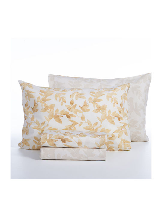 Nef-Nef Homeware Sencil Σετ Σεντόνια Διπλά 200x270εκ. Χρυσό (4τμχ)
