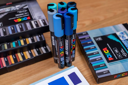 Posca Μαρκαδόροι Cool Colors Σετ 8τμχ