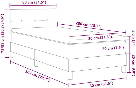 Ein Einzelbett Mit Samt Dunkelgrün mit Lattenrost & Matratze 80x200cm