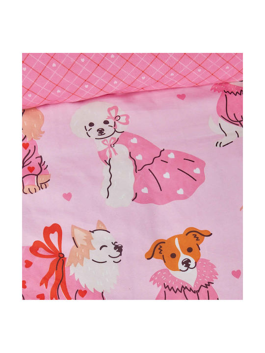 Das Home Bettwäsche-Set Einzel Baumwolle Fashion Dog Pink 170x260cm 3Stück