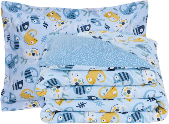 Das Home Bettwäsche-Set Einzel Baumwolle Blue 170x260cm 3Stück