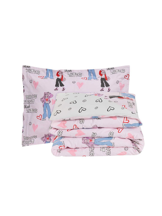 Das Home Sheet Set Single Cotton Grey, Pink 170x260cm 3pcs