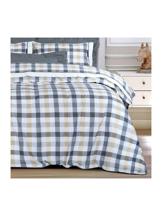 Greenwich Polo Club Bettwäsche-Set Überdoppel 240x260cm. 2265 Beige, Grey 4Stück
