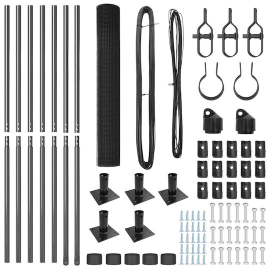 vidaXL Garden Fencing Material 2pcs Gray