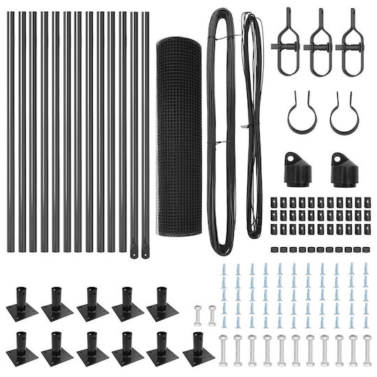 vidaXL Garden Fencing Material 1pcs Gray