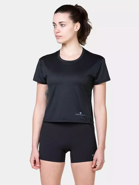Γυναικείο Αθλητικό T-shirt με Διαφάνεια Black