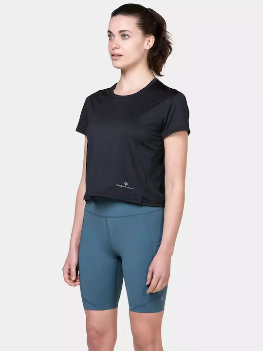 Γυναικείο Αθλητικό T-shirt με Διαφάνεια Black