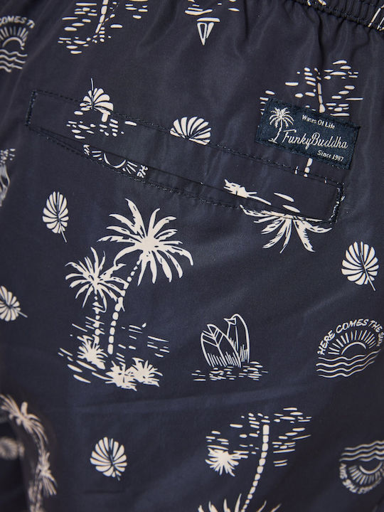 Men's Swimwear Shorts Navy Blue Floral