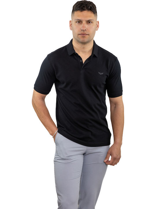 Polo Bluza Tricou Cu Mânecă Scurtă Neagră