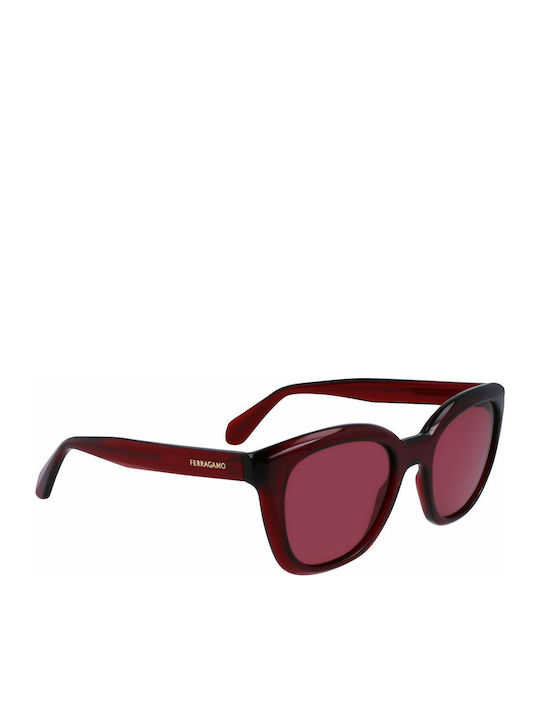 Salvatore Ferragamo Damen Sonnenbrille mit Rot Gestell und Rot Linse