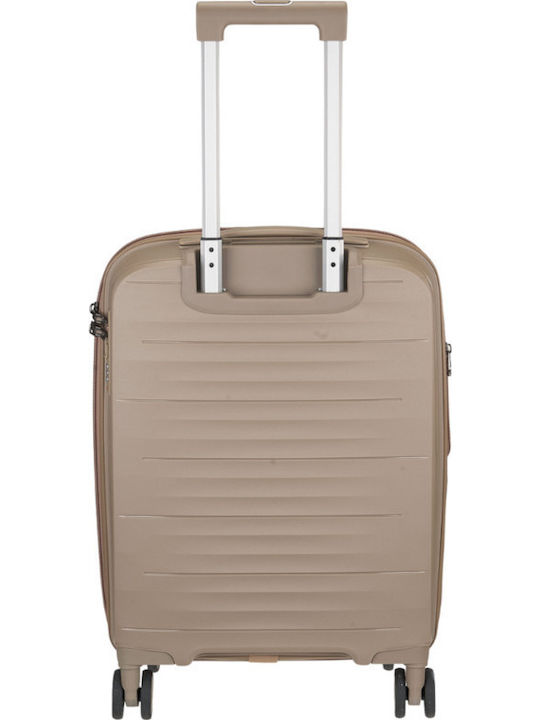RCM Βαλίτσα Ταξιδίου Καμπίνας Σκληρή Beige με 4 Ρόδες Ύψους 55εκ.