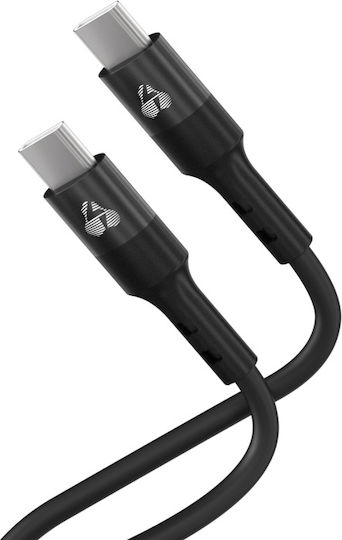 Powertech USB 2.0 Cable USB-C male - USB-C 60W Black 1m (PTR-0163)