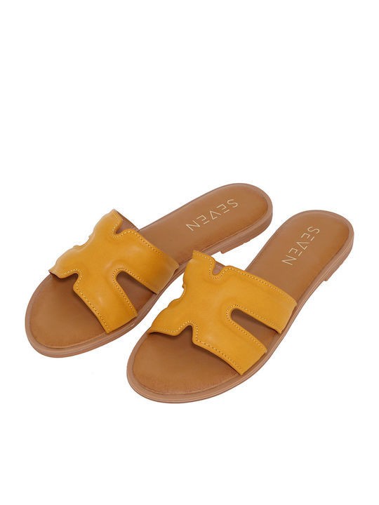 Flache Sandalen für Damen in Gelb Farbe