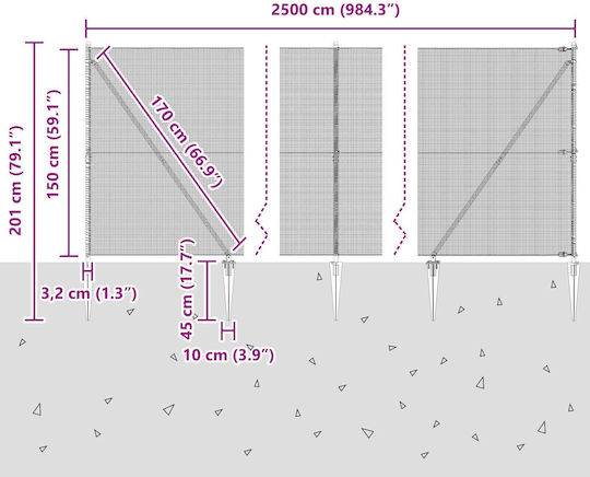 vidaXL Plasă de sârmă Module Verde 1.5x25m