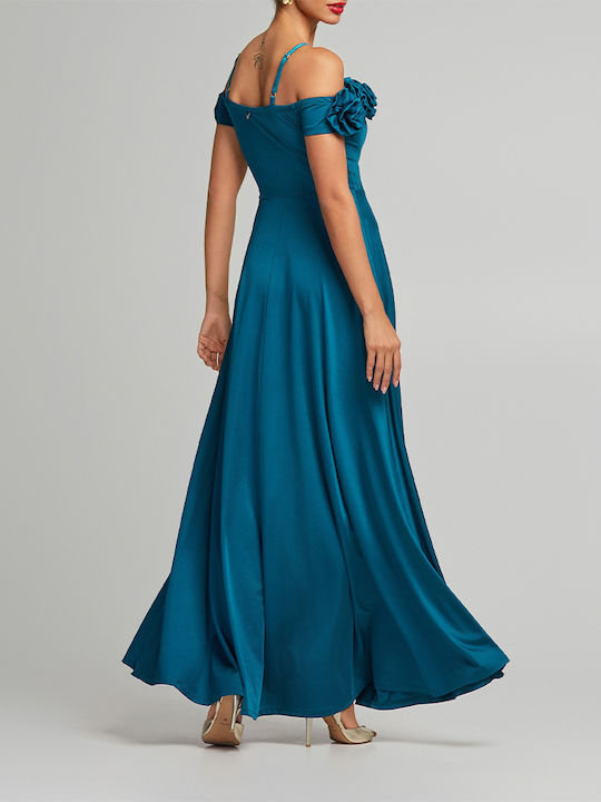 Maxi Dress for Wedding / Baptism Petrol Blue