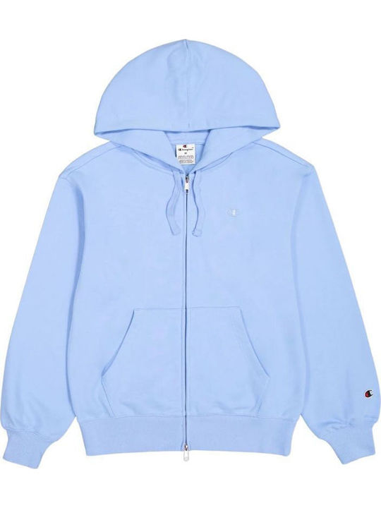 Women's Sweatshirt Jacket Hooded Light Blue