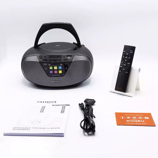 Aiwa Dab+ Преносима Аудиосистема с Bluetooth CD USB Радио Черен