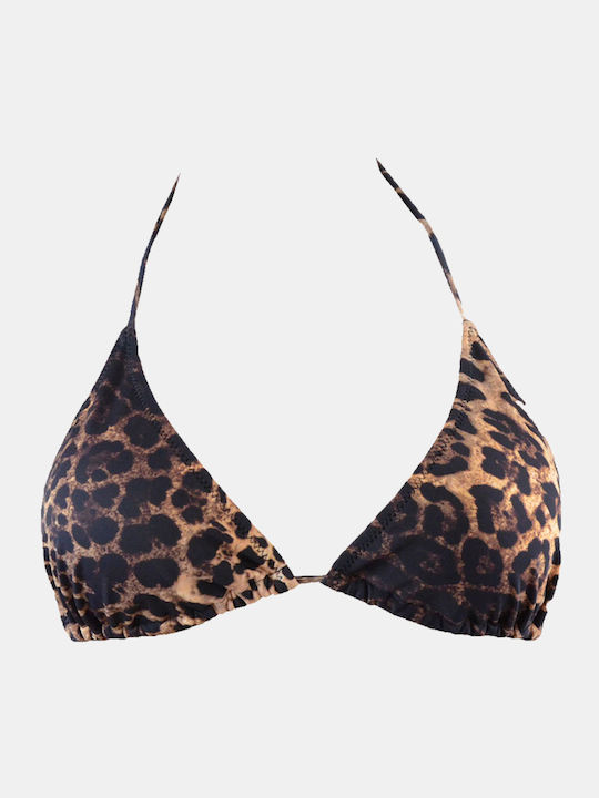 Bikini Τριγωνάκι με Ενίσχυση Animal Print Λεοπάρ