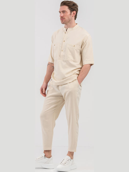 Long Sleeve Overshirt Beige