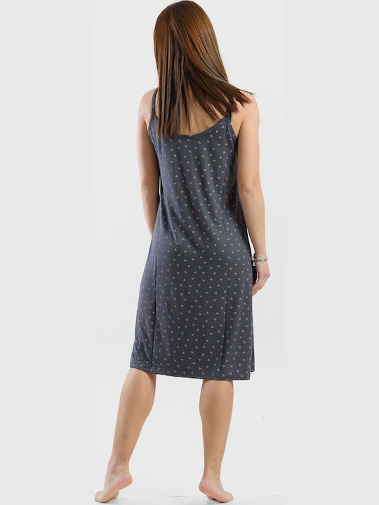 Cherry Sommer Damen Nachthemd Anthracite