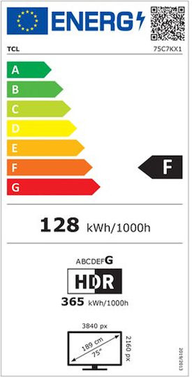 TCL Smart Τηλεόραση 75" 4K UHD Mini LED C7K HDR (2025) 75C7K