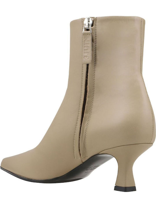 Leder Stiefeletten Damen Gray