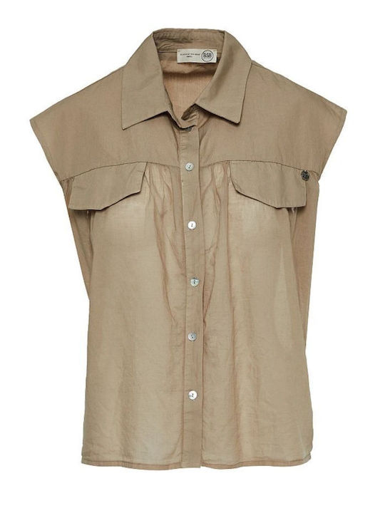 Women's Sleeveless Shirt Sand