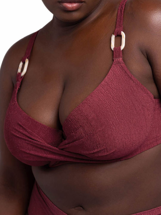 Curves Bikini Sutien Cu burete Burgundy