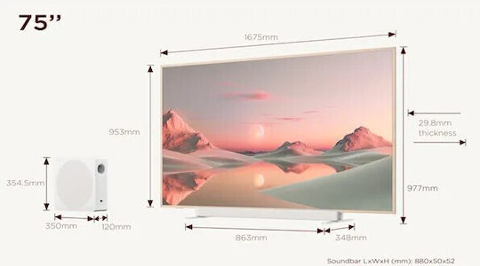 TCL Smart Τηλεόραση 75" 4K UHD QLED A300 PRO HDR (2024) 75A300 PRO