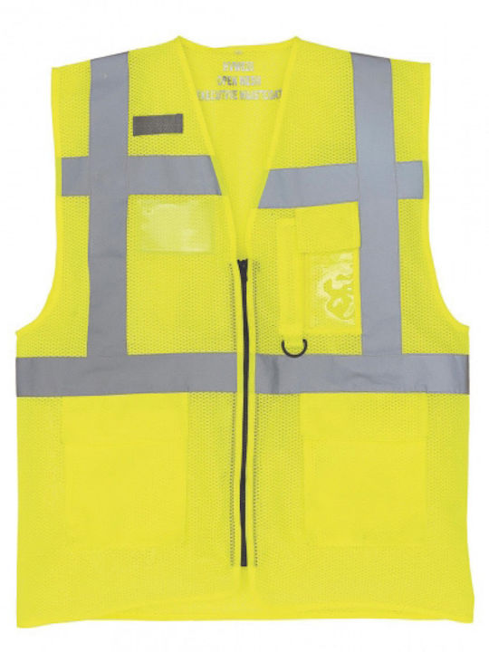 Yoko Hvw820 Fluo Men's Safety Vest with Reflective Film Yellow